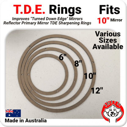 10″ (Ten Inch) T.D.E. “Turned Down Edge” Ring / Mask Improves Primary Mirrors – Sharpening Rings, Mirror Clip Mask for Reflector Telescopes