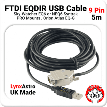 Shoestring (5m) Lynx Astro FTDI EQDIR USB Adapter for Sky-Watcher EQ6 or NEQ6 Syntrek & PRO Mounts