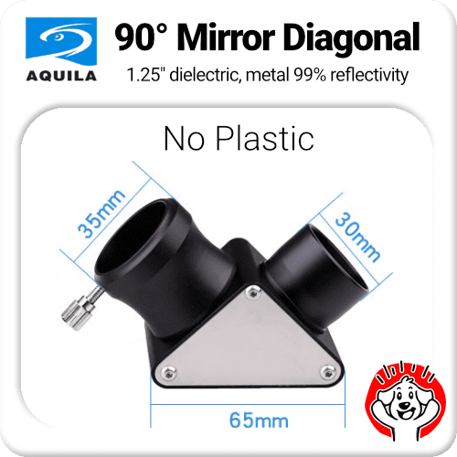 Fully metal nonplastic (90° / 90 Degree) dielectric mirror diagonal (1