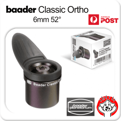 Baader Classic Ortho 1.25″ Eyepiece 6mm 52° FoV, incl. winged rubber eyecup
