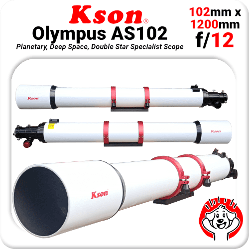 Kson "Olympus" AS102 Air Spaced Achromat f/12 (f/15 with aperture cap) refractor