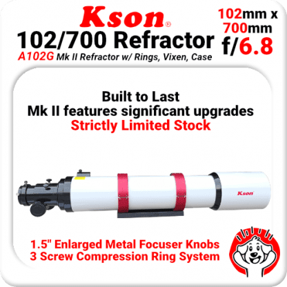 Kson A102G Classic M (F/7) 2″ Standard Focuser and Bonus Case
