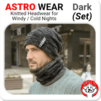 Astronomy Knitwear - Outdoors Beanie and Scarf Set Dark Grey