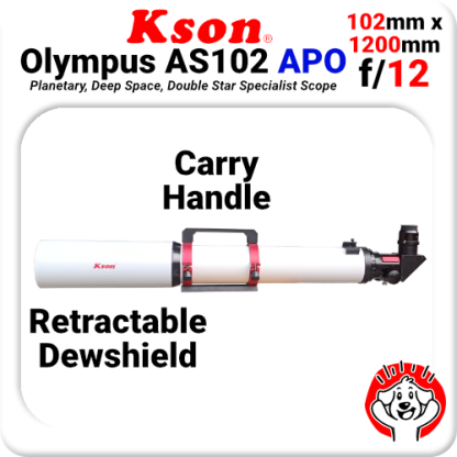 Kson “Olympus” AS102 ED APO (102mm/1200mm f/12) refractor (FPL51/Lanthanum Doublet)