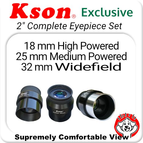 Kson Eyepiece Set - 2" Kellner, 3 Element (18mm, 25mm, 32mm)