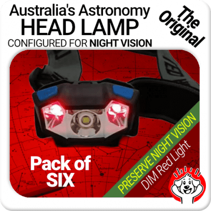 (Family 6 Pack) Red Nightvision Astronomy Headlight / Head Torch / Headlamp with Batteries