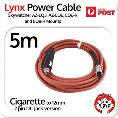 5m Lynx Astro Silicone Power Cable for Sky-Watcher AZ-EQ5 / AZ-EQ6 / EQ6-R / EQ8-R Mounts (Cigarette Plug version)