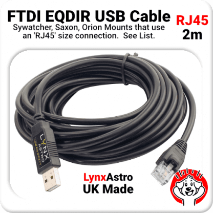 2m FTDI EQDIR Cable for Sky-Watcher EQ3 PRO, EQ5 PRO, HEQ5 Syntrek & PRO, EQM-35 PRO, AZ EQ5-GT, EQ6-R PRO, AZ EQ6-GT, EQ8, Orion Sirius EQ-G Mounts RJ45 Adaptor Cable