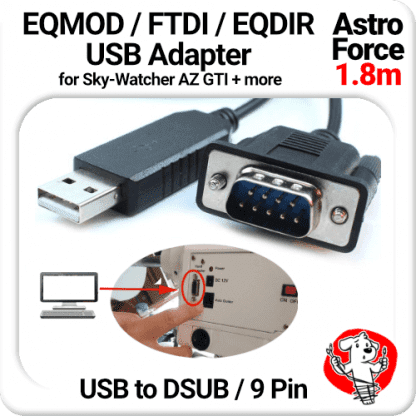 Astro Force Shoestring (1.8m) FTDI EQDIR USB Adapter for Sky-Watcher EQ6 or NEQ6 Syntrek & PRO Mounts