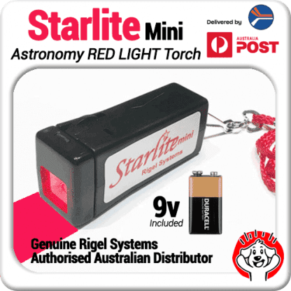 Starlite Mini RED LED Adjustable Brightness 9V Astronomy Torch