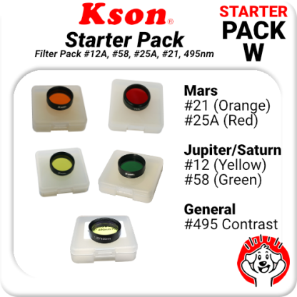 Kson Starter Pack W (Filter Kit, 495nm, #12, #58, #25A, #21) Mars Jupiter, Saturn